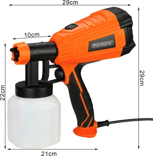 Pulverizador de tinta 500 W 3 padrões de pulverização Laranja