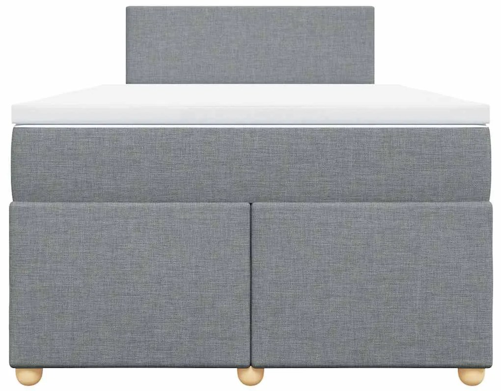 Cama boxspring com colchão 120x190 cm tecido cinzento-claro