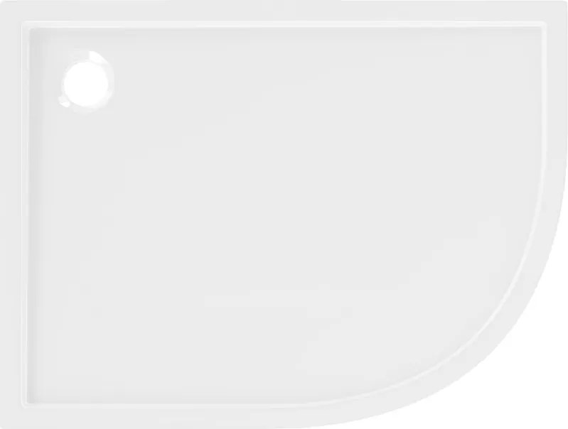 Mexen Flow base de duche semicircular assimétrica slim esquerda 90 x 80 cm, branco brilhante - 46Q108090L