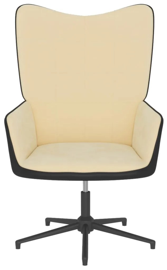Cadeira de descanso PVC e veludo branco nata