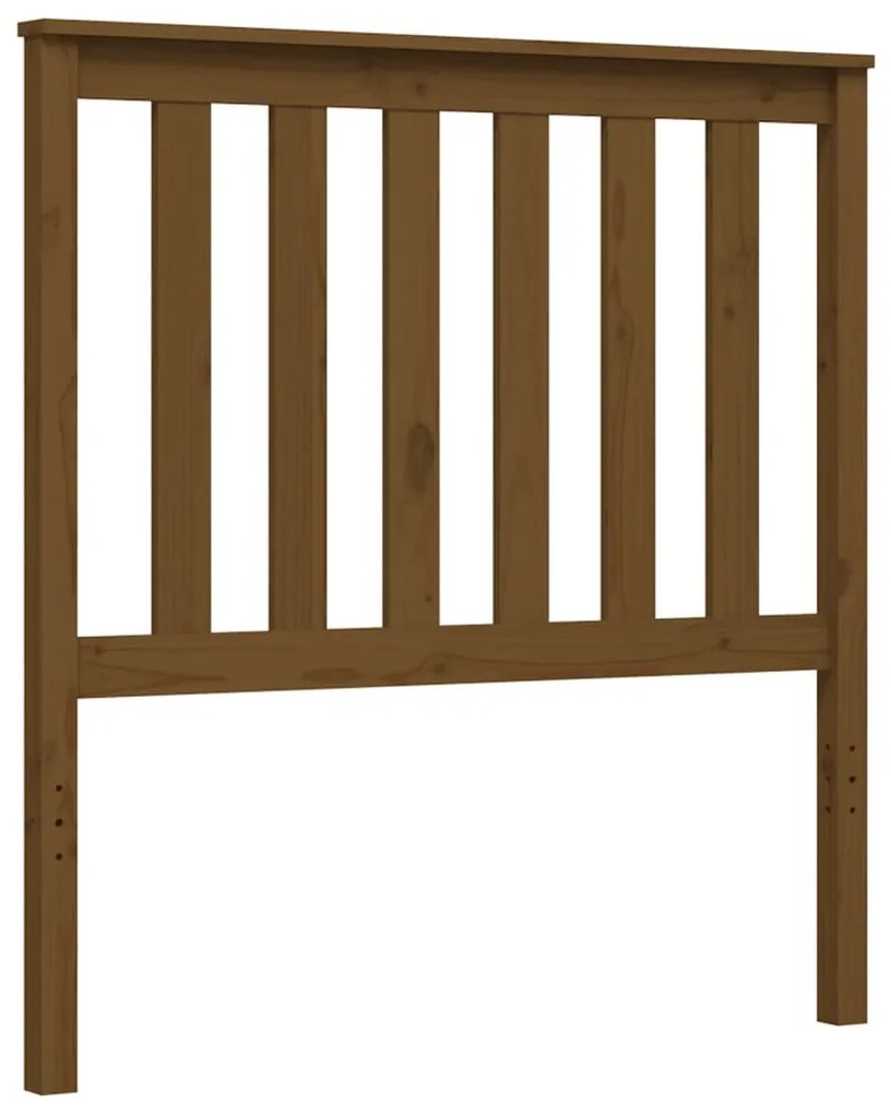 Estrutura cama cabeceira 90x200 cm madeira maciça castanho-mel