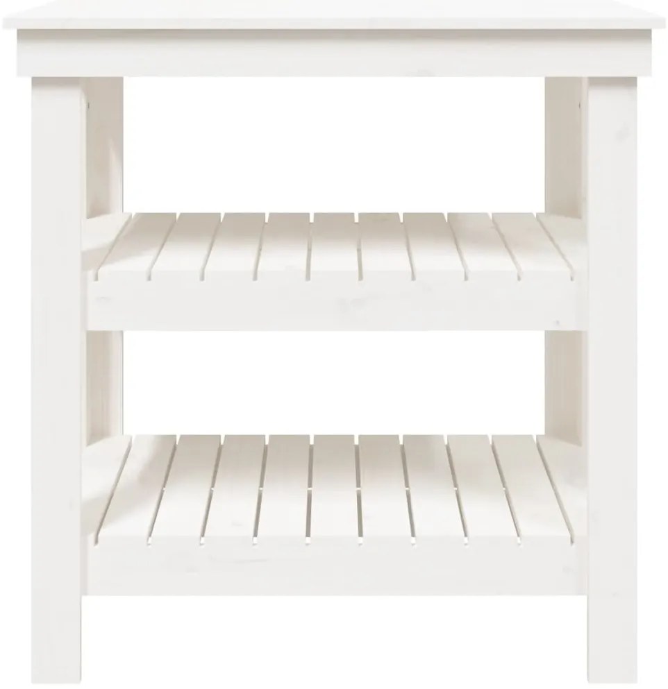 Bancada de trabalho 78,5x50x80 cm pinho maciço branco