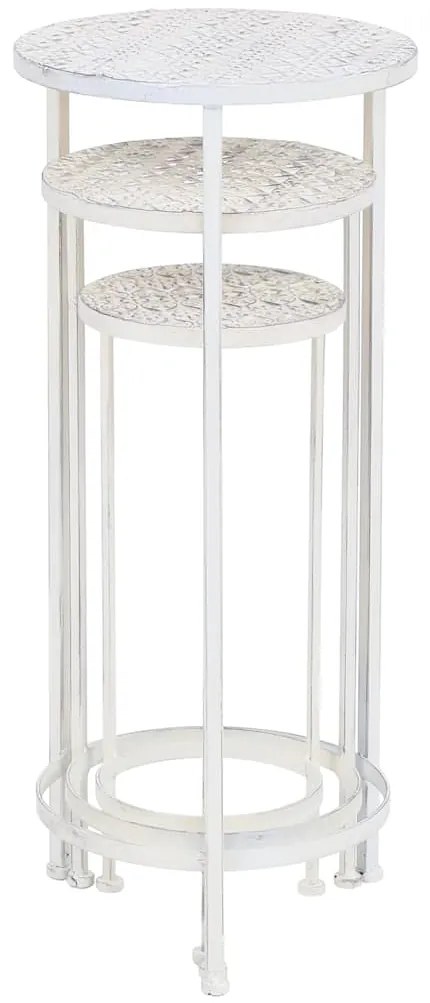 Suporte para plantas 3 pcs estilo vintage metal antigo branco
