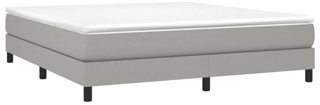 Estrutura de cama sem colchão 180x200 cm tecido cinzento-claro