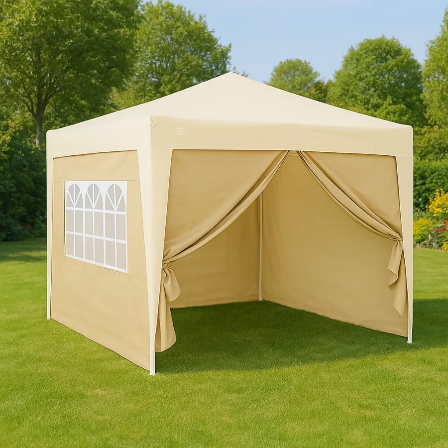 Conjunto de 2 paredes laterais dobráveis para Tenda (NÃO NCLUÍDO) 6 x 2 m Bege