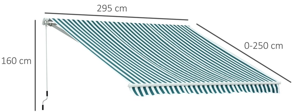 Toldo Manual Dobrável de Alumínio Toldo para Varanda com Ângulo Ajustá