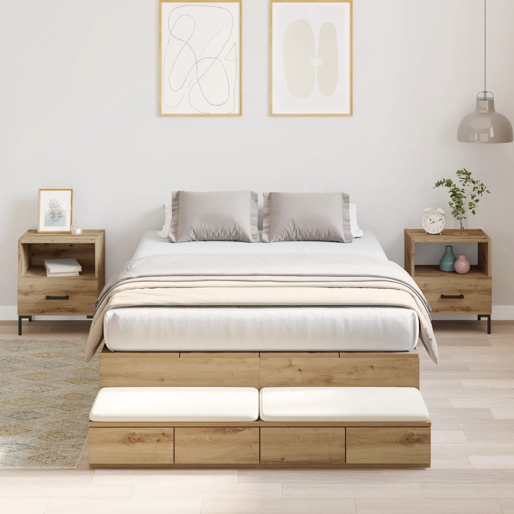 vidaXL Estrado de Cama Carvalho Artesanal 120x200 cm