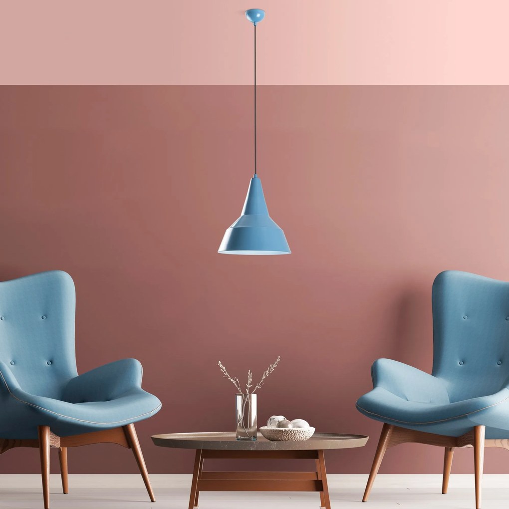 Candeeiro de Teto Saglam – Azul Claro – Ø30 h:35 cm
