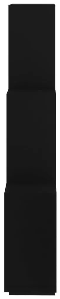 Estante de parede cúbica 78x15x93 cm derivados de madeira preto