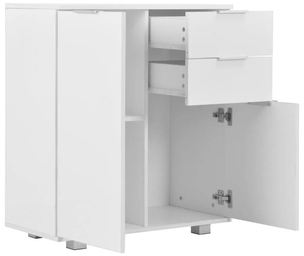 Aparador em contraplacado 71x35x80 cm branco brilhante