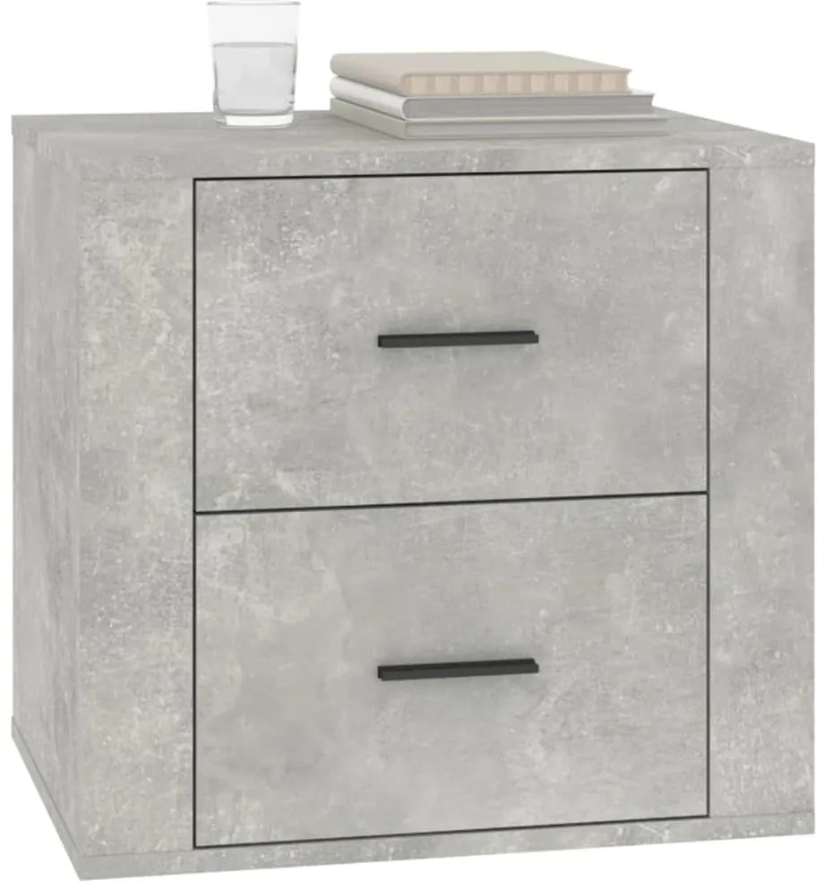 Mesa de cabeceira 50x39x47 cm cinzento cimento