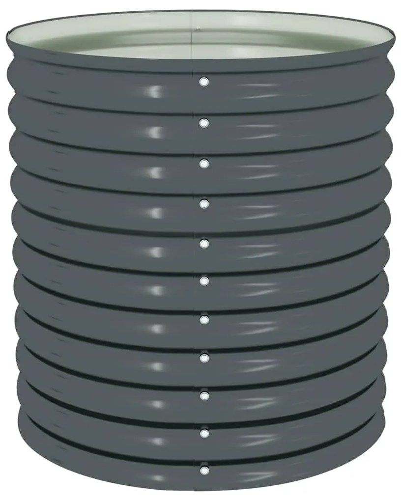 Canteiro/vaso elevado aço galvanizado 80x80x81 cm cinzento