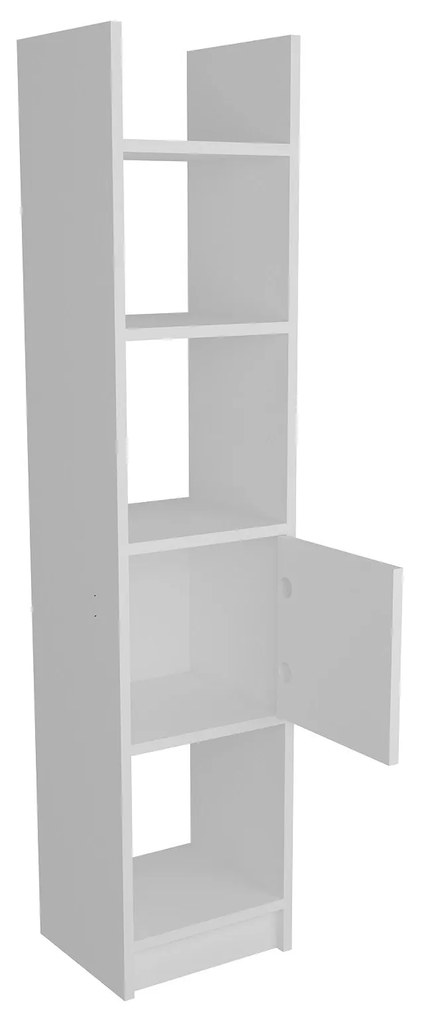 Estante "Esbi" com Porta e Prateleiras – Branco - 33.1x29.5x150 cm – D