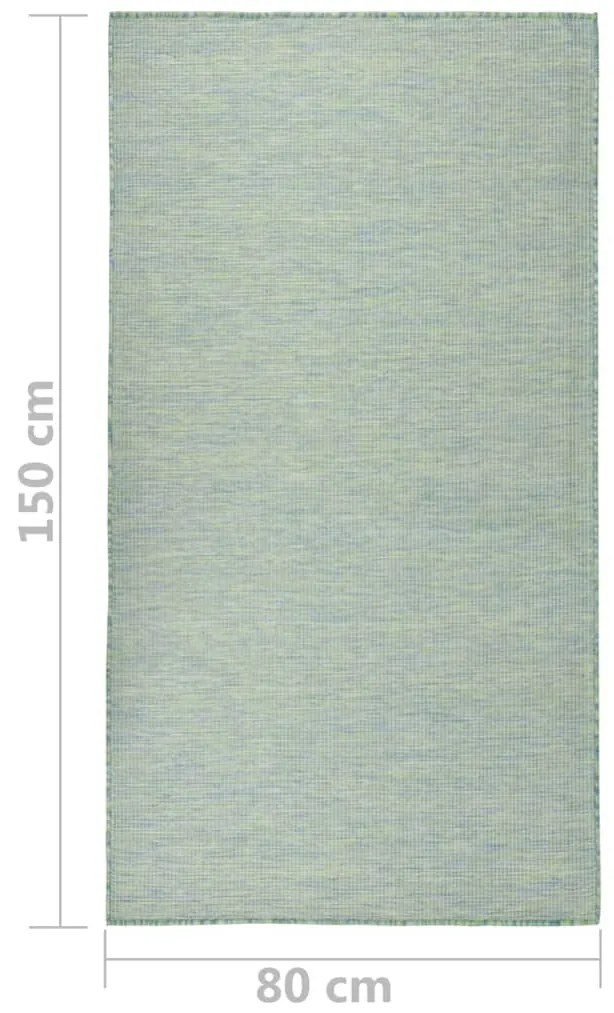 Tapete de tecido plano para exterior 80x150 cm turquesa