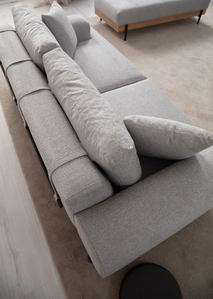 Sofá de 3 Lugares Eti – Cinzento – 220x98x78 cm
