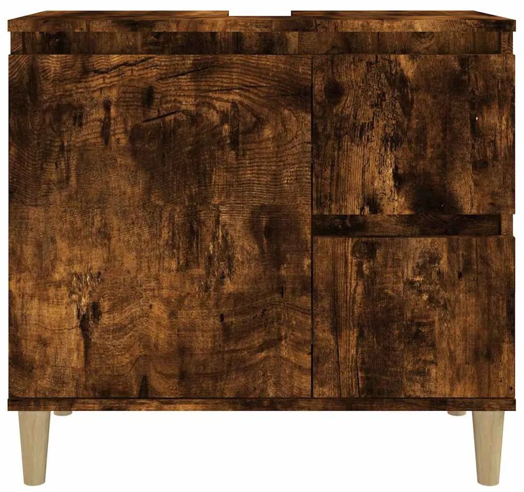 Armário casa de banho 65x33x60 cm madeira carvalho fumado