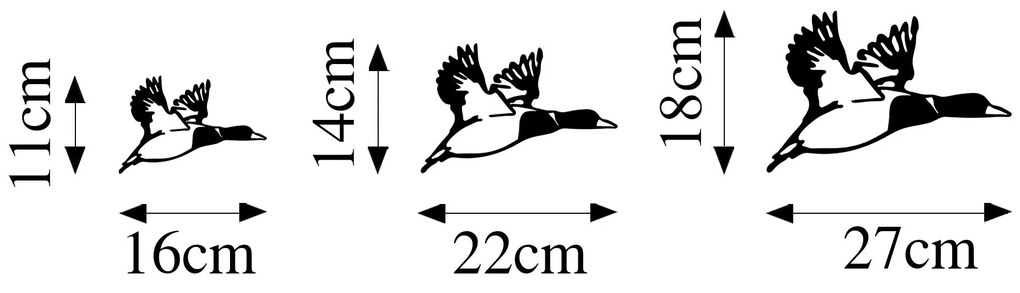 Acessório Decorativo de Parede Metalizado Patos – Preto – 11x16 cm, 14