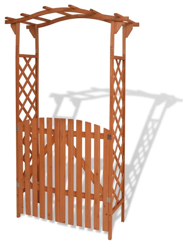 43372 vidaXL Arco de jardim com portão madeira maciça 120x60x205 cm