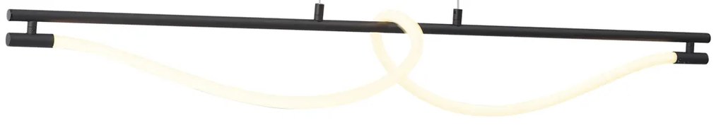 Candeeiro suspenso moderno preto com LED regulável em 3 níveis - Twirl Moderno