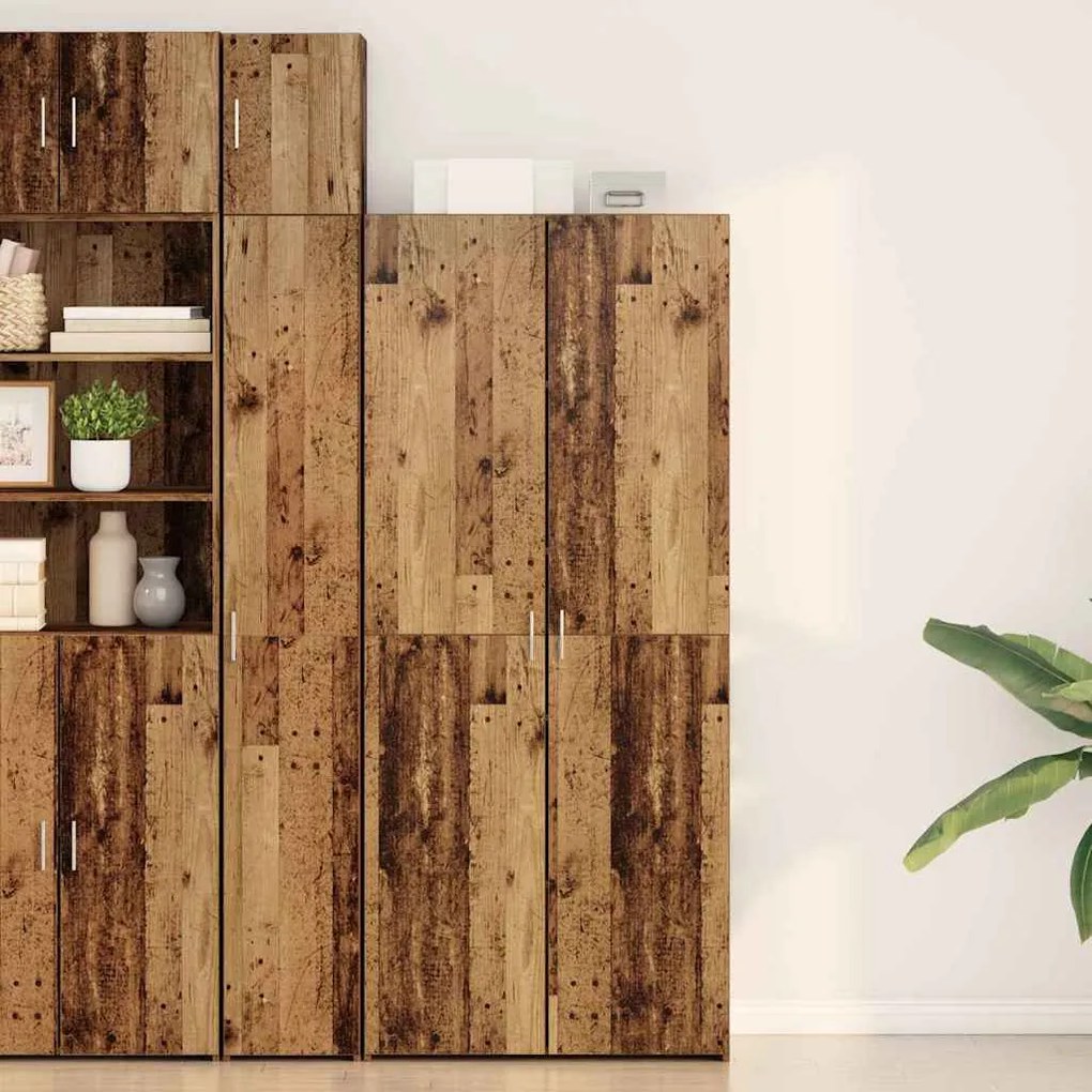 vidaXL Buffet Highboard Madeira Antiga 40x42,5x185 cm Madeira Reforçada