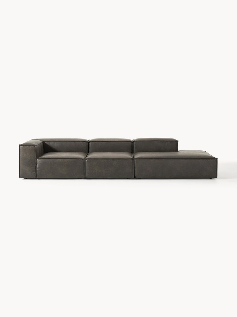 Chaise longue modular XL em pele Lennon