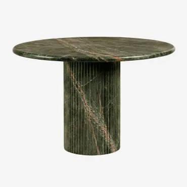 Mesa De Jantar Redonda Ø120 Cm Em Pedra Natural Grosseto Mármore Verde Forest - Sklum