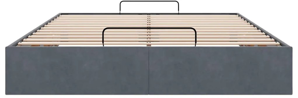 Estrutura de cama otomana sem colchão 140x200cm cinzento escuro