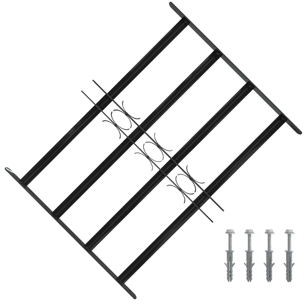 vidaXL Grelha de Janela Preto 75,5 x 60 cm Aço revestido a pó