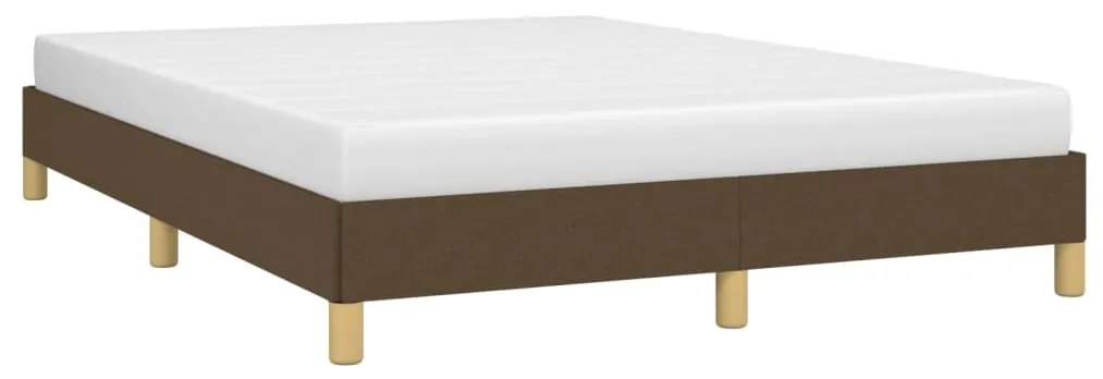 Estrutura de cama sem colchão 140x200 cm tecido castanho-escuro