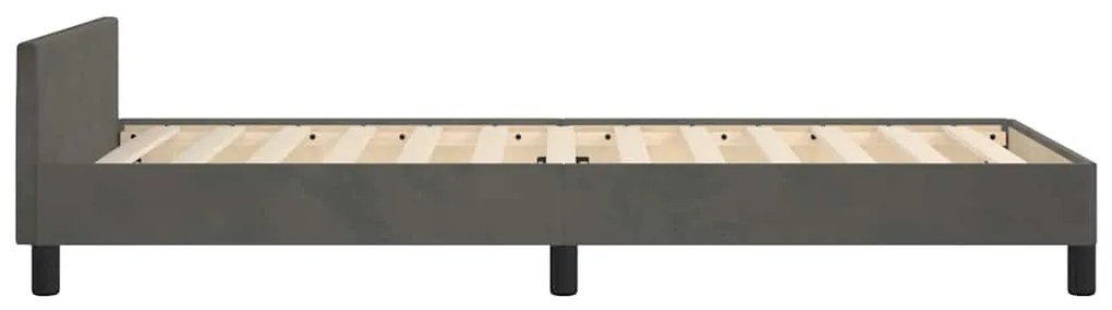 Estrutura de cama sem colchão 100x200 cm veludo cinzento-escuro