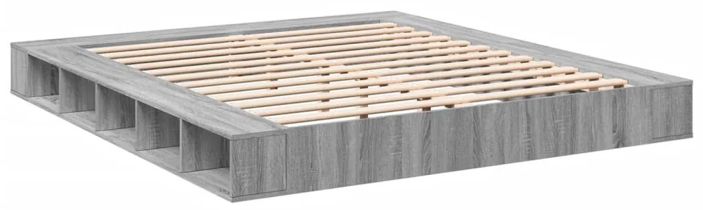Estrutura de cama 180x200 cm derivados de madeira cinza sonoma