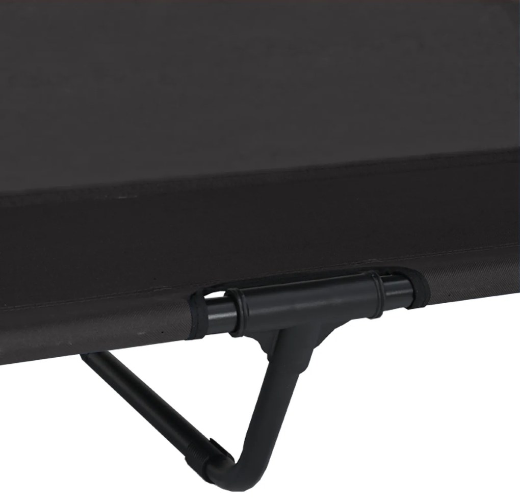 Cama Elevada para Cachorro com Toldo Removível Preto XL Aço