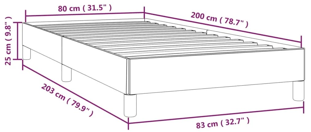 Estrutura de cama em tecido 80x200 cm cinzento-acastanhado