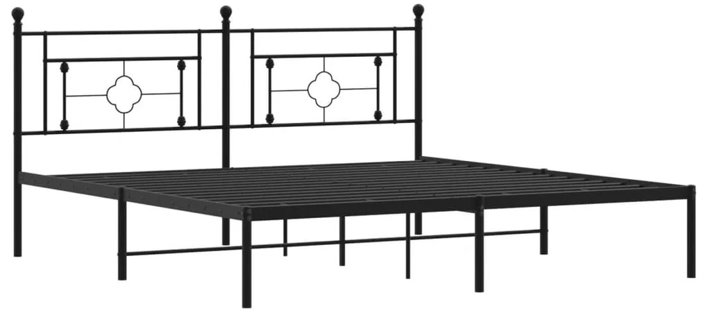 Estrutura de cama com cabeceira 183x213 cm metal preto