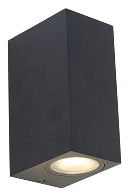 Conjunto de 4 Lâmpadas de Parede Inteligentes Pretas IP44 com 8 GU10 Wi-Fi - Baleno