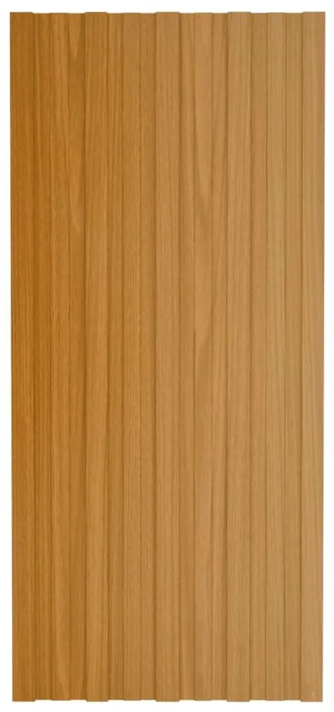 Painéis de telhado 12 pcs 100x45 cm aço galvanizado natural