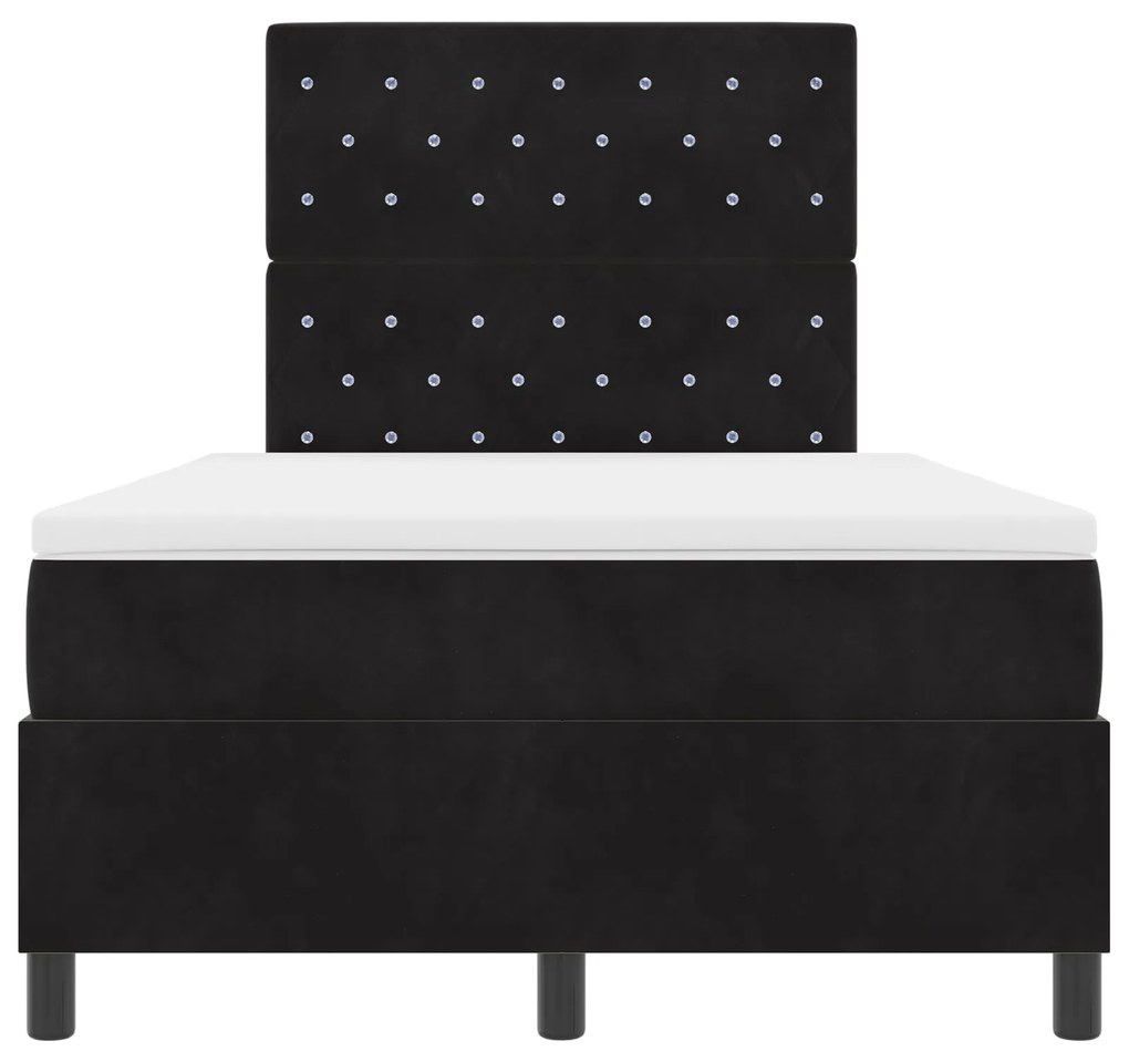 Camas Box Spring com Colchão vidaXL Preto 120x200 cm Veludo