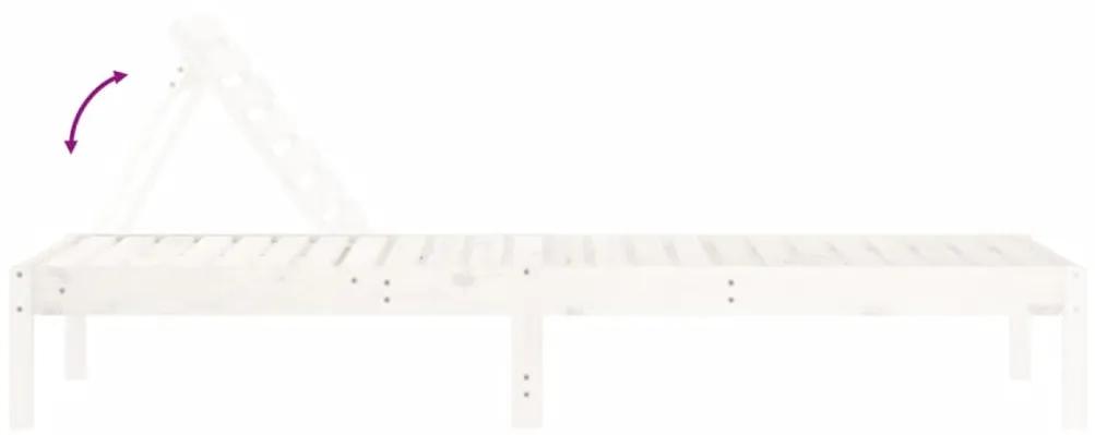 Espreguiçadeira 199,5x60x74 cm madeira de pinho maciça branco