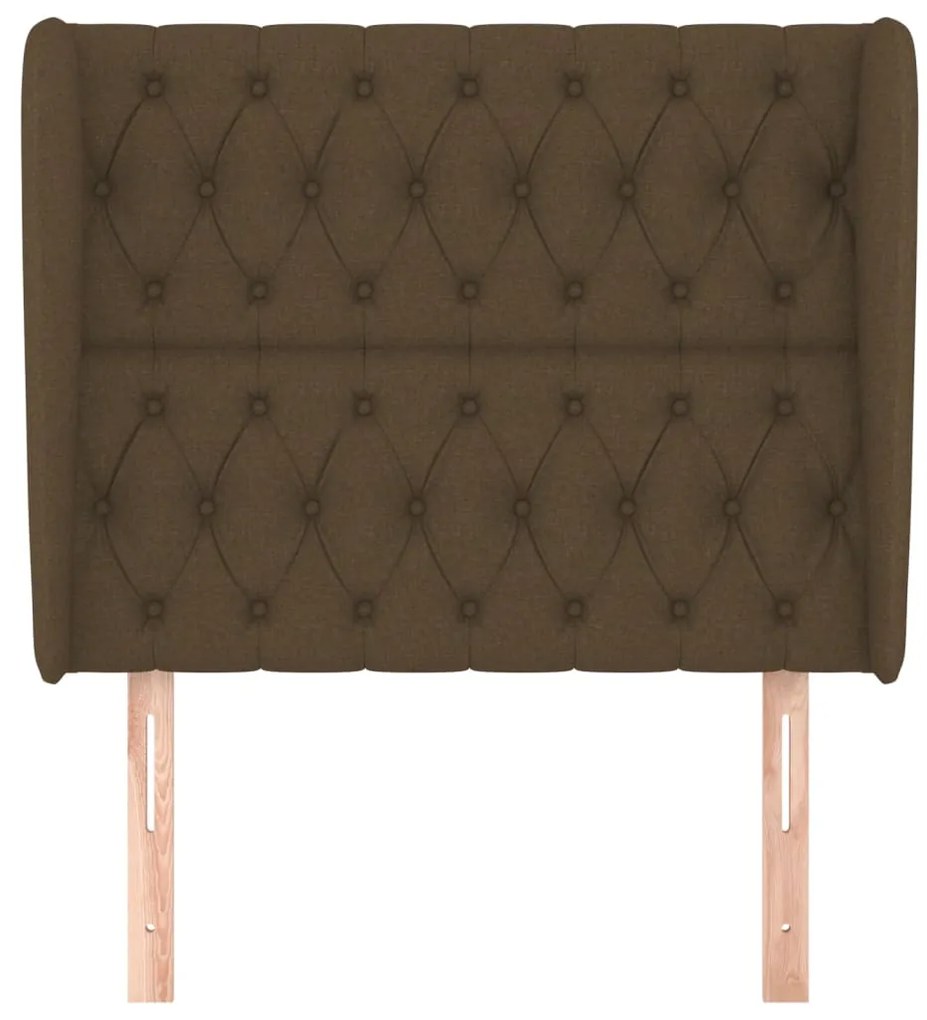 Cabeceira cama c/ abas tecido 93x23x118/128 cm castanho-escuro