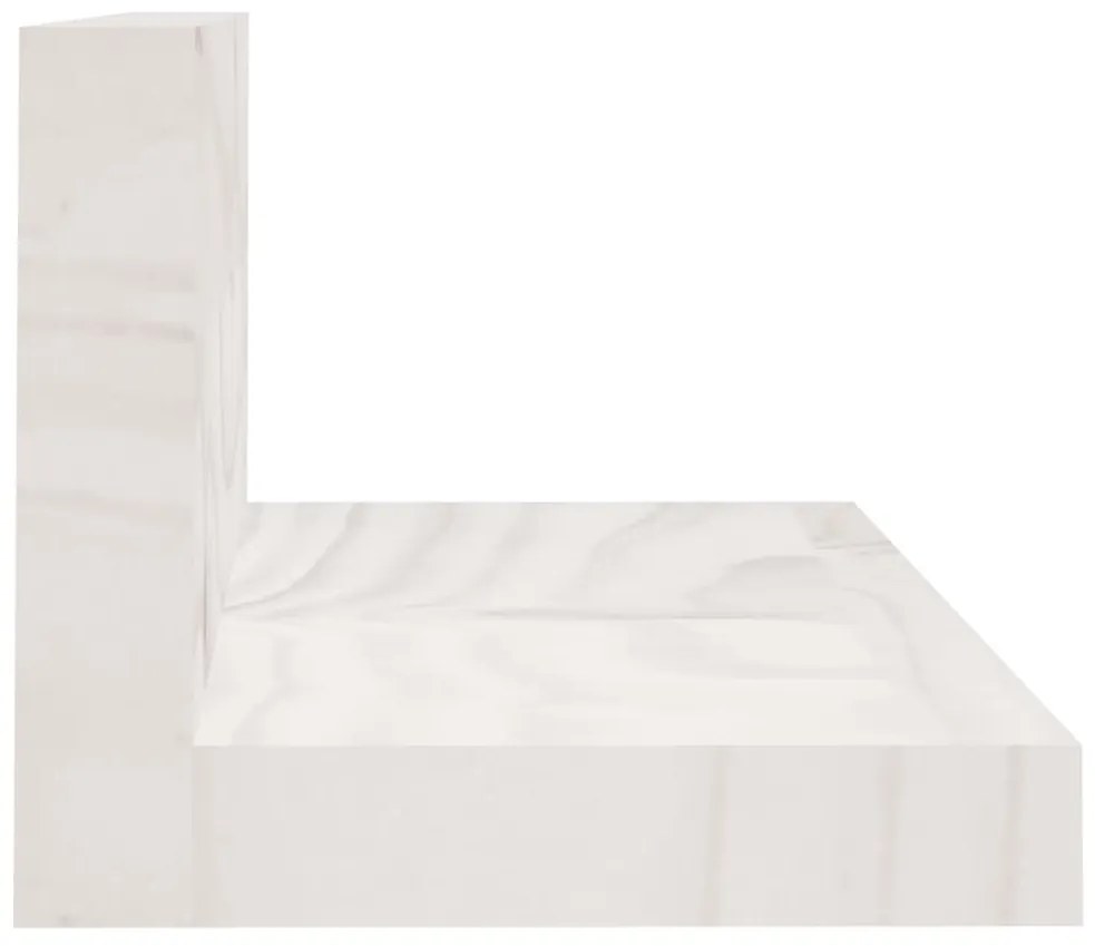 Prateleiras de parede 2 pcs 110x11x9 cm pinho maciço branco