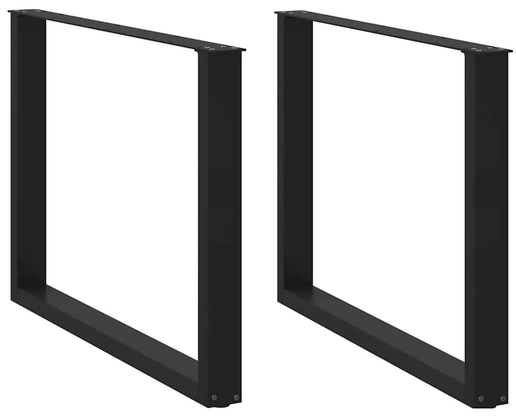 Pés para mesa de jantar em formato de U, 2 peças, preto, 100x(72-73) c