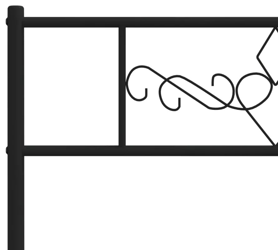 Estrutura de cama com cabeceira e pés 75x190 cm metal preto