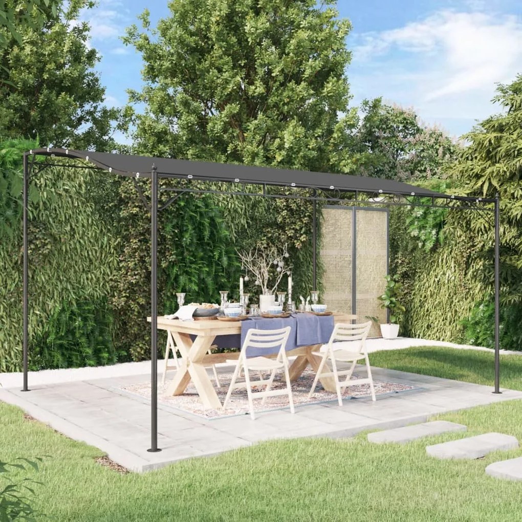 vidaXL Toldo 4x3 m 180 g/m² tecido e aço antracite