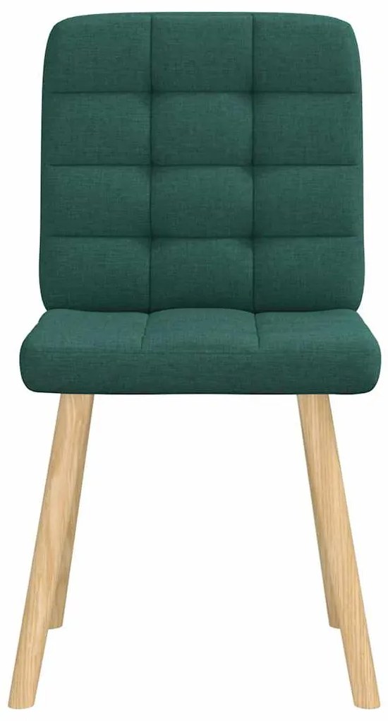 Cadeiras de jantar 4 pcs tecido verde escuro
