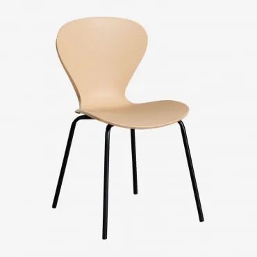 Stackable Dining Chair Uit Negro & Polipropileno Castanho Trigo & Polipropileno - Sklum