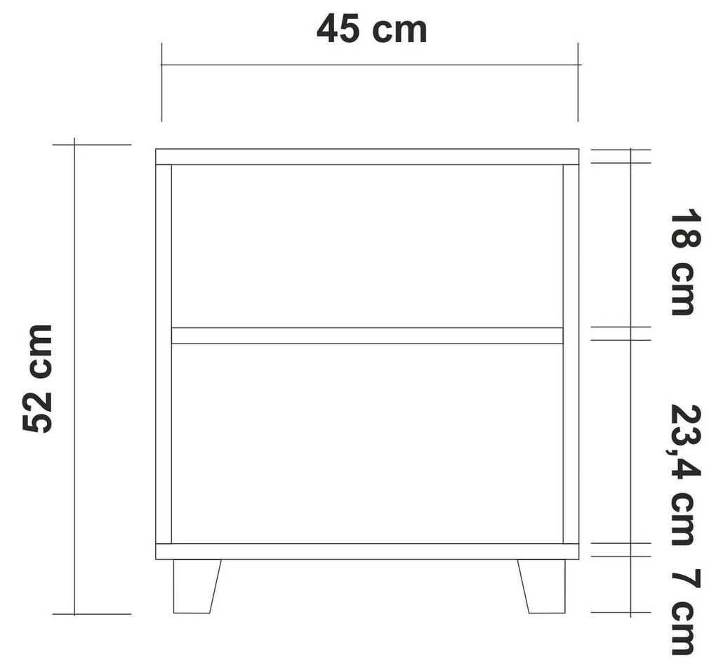 Mesa de Cabeceira Leva Alfa – Pinho Atlântico – 45 cm x 52 cm x 40 cm
