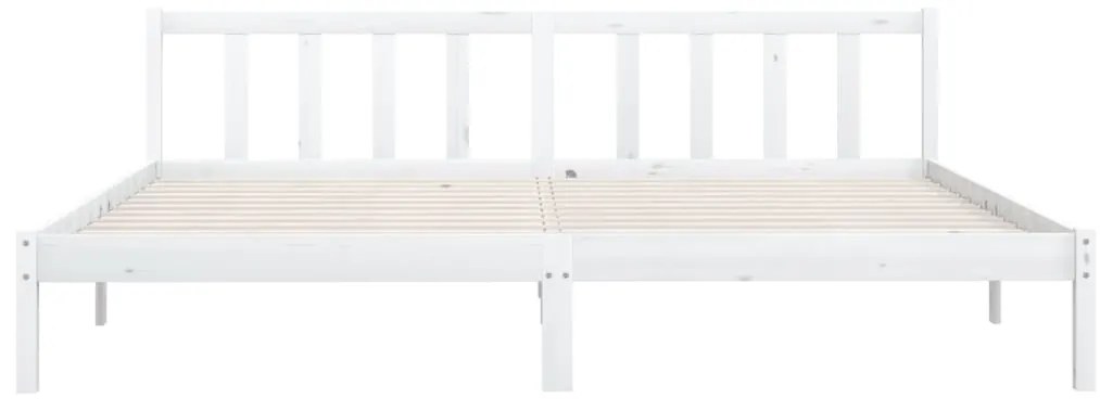 Estrutura de cama 200x200 cm pinho maciço branco