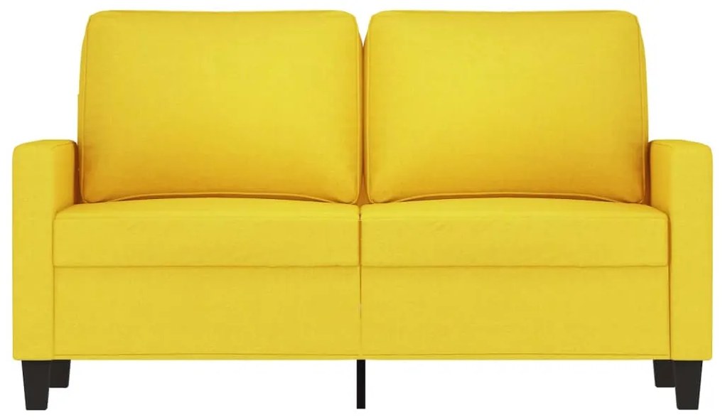 Sofá de 2 lugares 120 cm tecido amarelo-claro