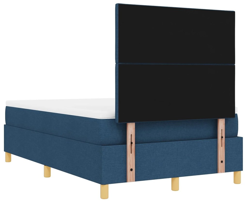 Cama Box com Colchão e Banco Azul 120x190 cm Tecido