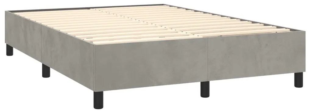 Estrutura de cama sem colchão 140x190 cm veludo cinzento-claro